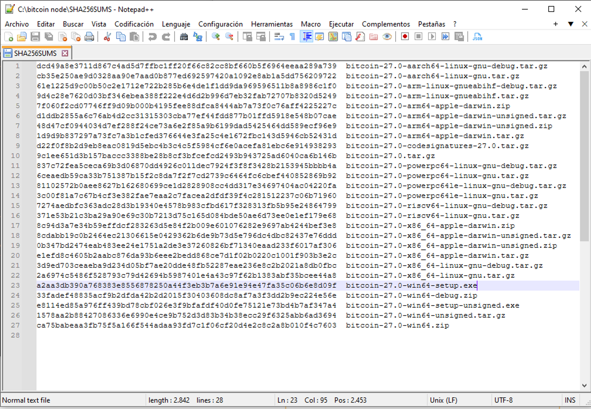 Checksums coincidentes confirmados