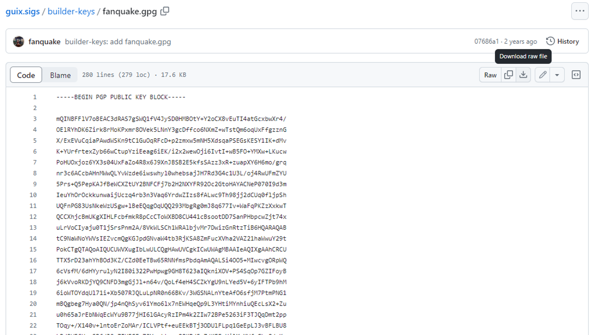 Descarga de archivos .gpg desde GitHub bitcoin-core
