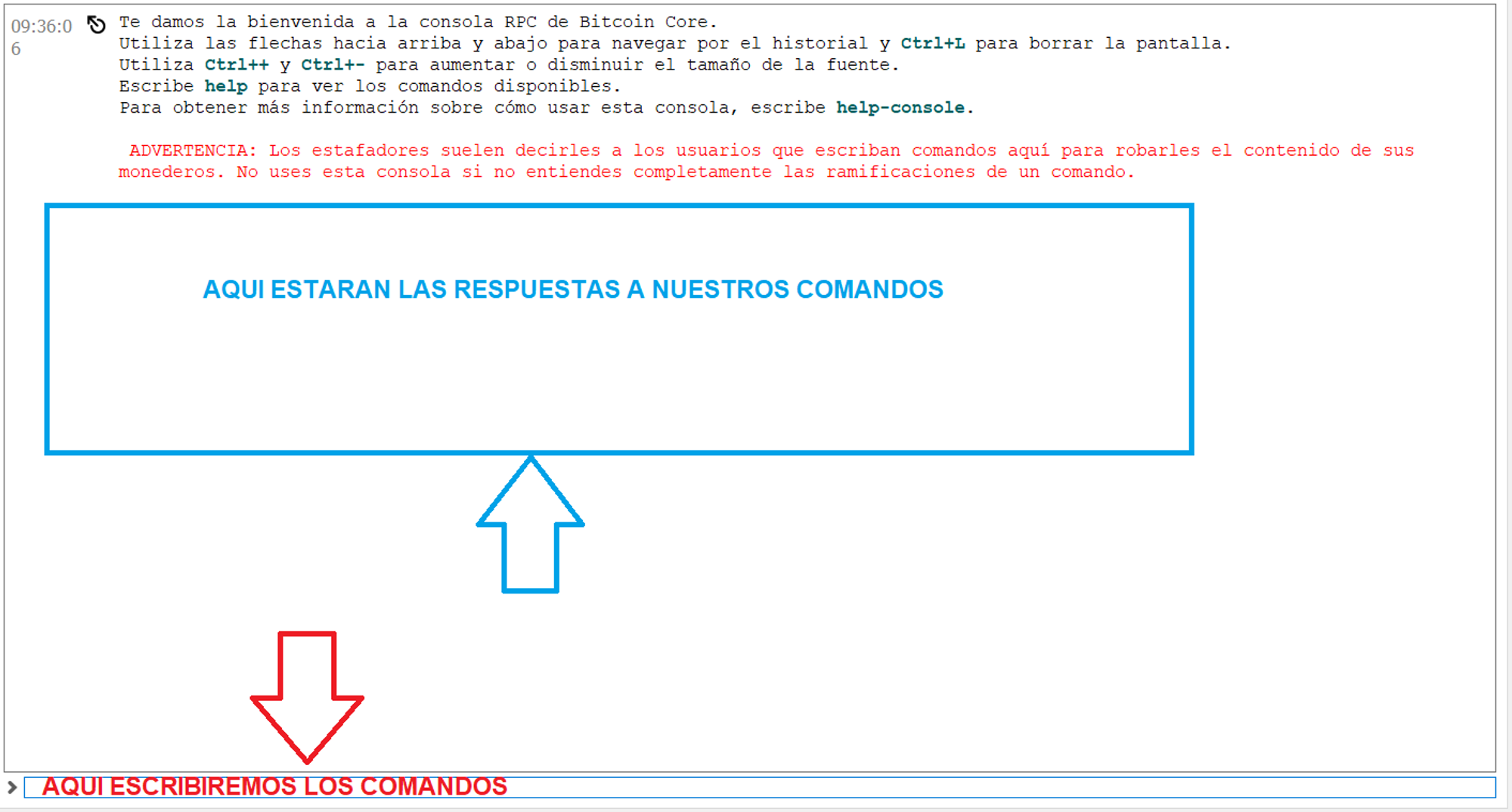 Interfaz de la consola RPC